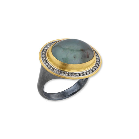Pompei Ring with Rainbow Moonstone