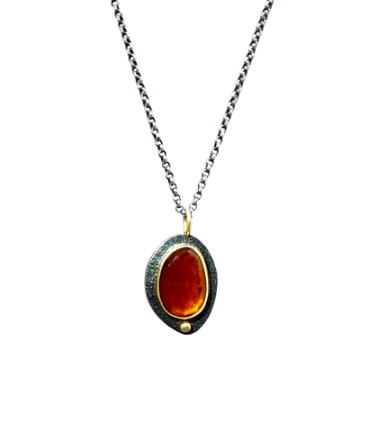 14K Multi-color Gemstone Necklace with 2in ext.