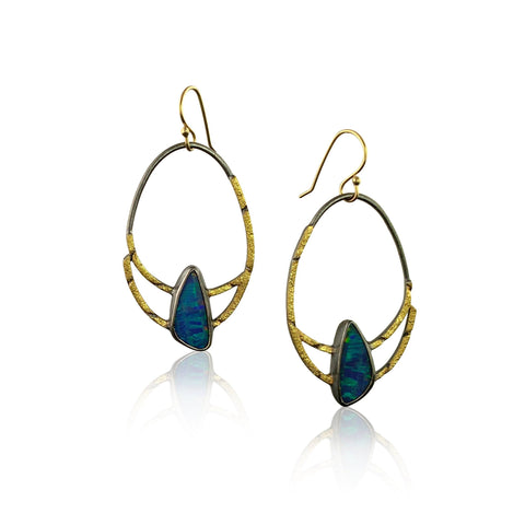 Ethiopian Opal Gold-filled Post Earrings