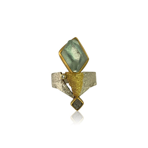 Vario Clasp Aquamarine, Tourmaline and Diamond Pendant