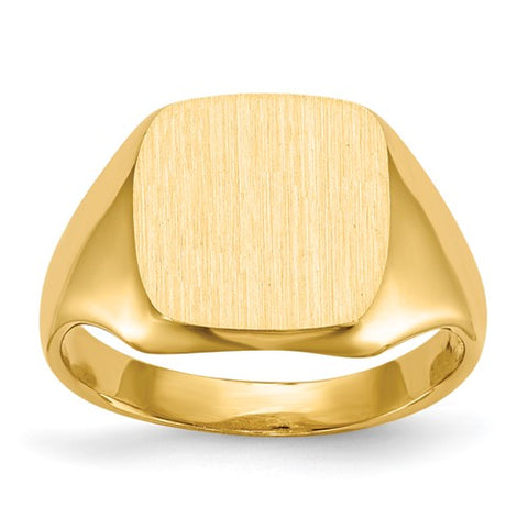 14k Gold 12 x 12 mm Open Back Square Signet Ring