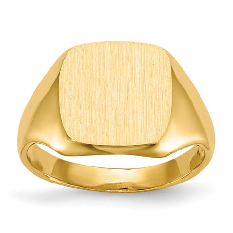 14K Gold .03 CTW Diamond 18x5 mm Rectangle Signet Ring