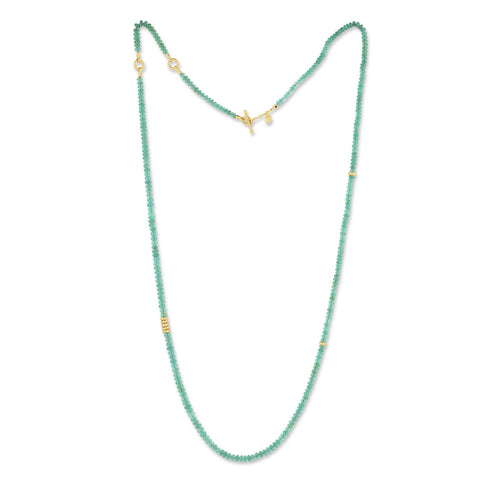 Freshwater Pearl Cluster Necklace with Colombian Emerald