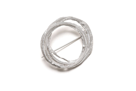 Raw Hemisphere Silver Pendant - Medium