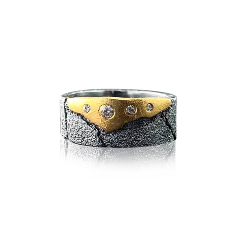 Damascus Steel Dome Shape Patterned Band