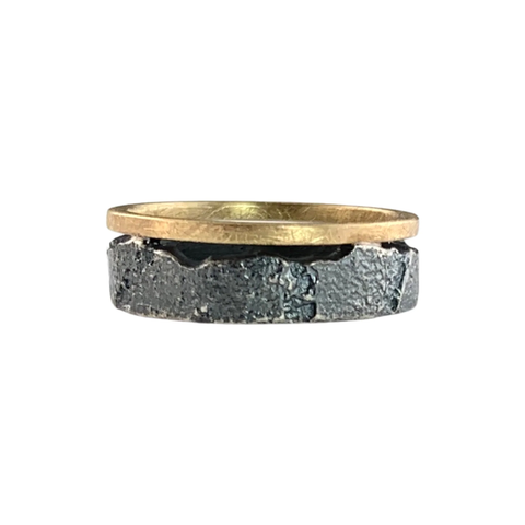 Damascus Steel 8 mm Patterned Square Band