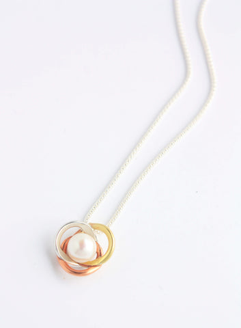 Twig Necklace with 18 kt Gold Pearl