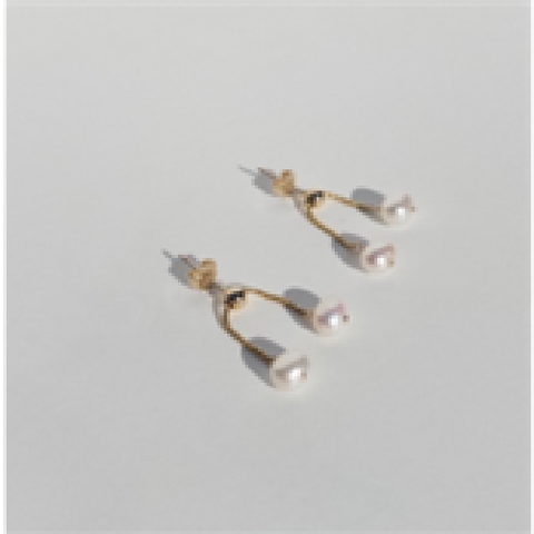 Large White Freshwater Fireball Pearl Wire Earrings