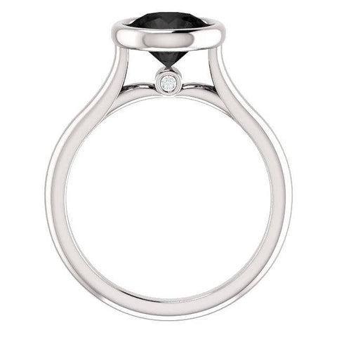 5mm claw set salt and pepper diamond on 18ct white gold ring