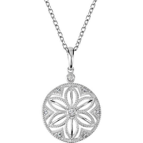 Sterling Silver .05 CTW Diamond Accented 18" Necklace