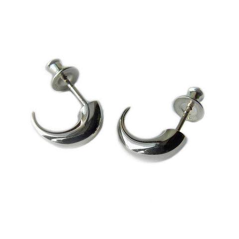 Square silver diamond stud earrings