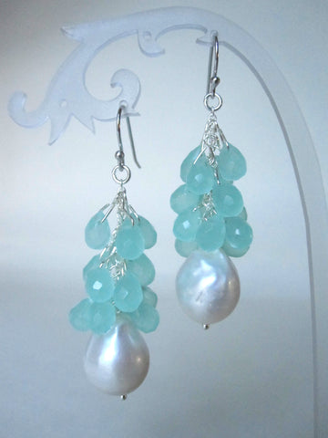 Green Carved Disc Jade and 925 Silver Hook Earrings