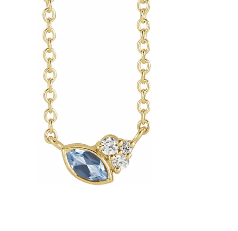 Multi-Gemstone Gold Filled Bracelet with Aquamarine, Sun Stone, and Pearls