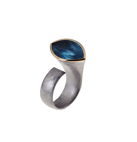 Shield Opal Gold Ring