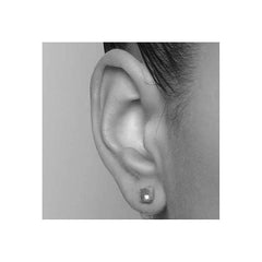 Square silver diamond stud earrings