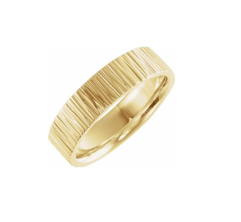 14k Gold 7 mm Band Matte Textured Ring