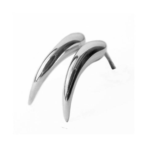 Stainless Steel Polished Elongated 2mm Hinged Hoop Earrings