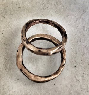 Reticulated Lightly Oxidized Silver Ring