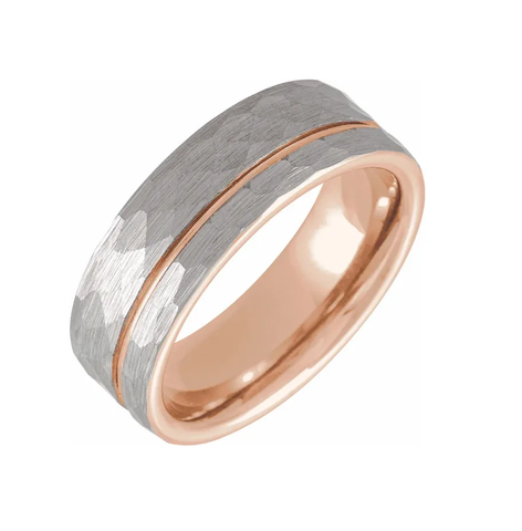 14k Gold and Sterling Silver 7.2 mm Modern Two-tone Mixed Metal Ring