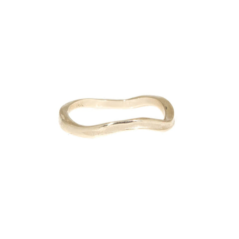 14k Gold Wide Concave Wedding Band