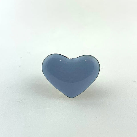 Blue (Darker) Enamel Fearless Heart Pin or Brooch