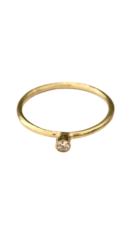 10mm Almandine Garnet set in 18kt Gold on Oxidized Silver Ring