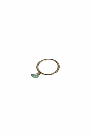 14K Gold Emerald Beaded Ring