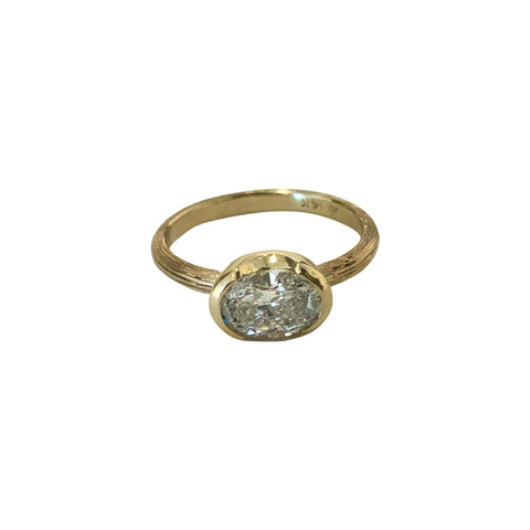 Multi split 4 diamond silver ring with 22k gold plated interior