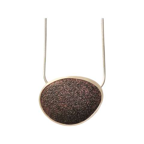 Ellipse Necklace with Etched Copper