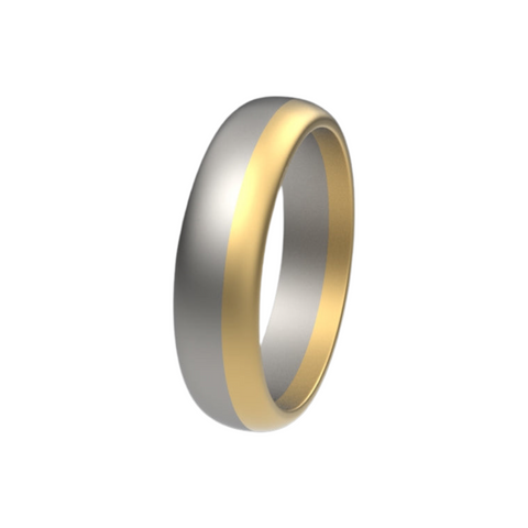 18K Yellow Gold PVD Tungsten 8 mm Half Round Band with Satin (Matted) Finish