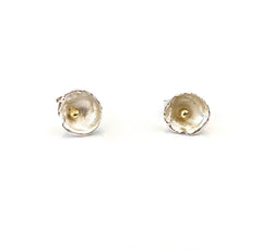 Acorn Stud Earrings Sterling Silver with 18k Gold Accent