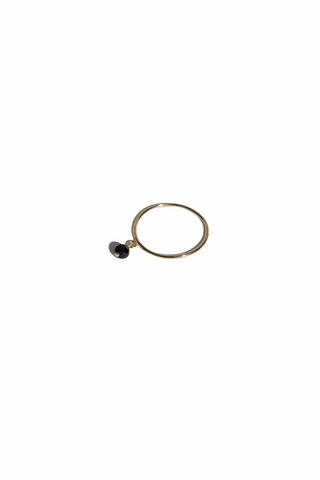 14K Gold 3mm Round Peridot-Set Ring