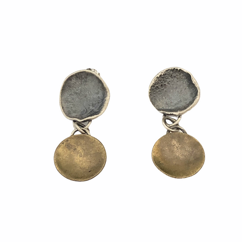 14k Gold Bezel Set Oval Turquoise Post Earrings