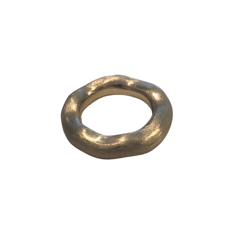 14k Gold Wide Concave Wedding Band