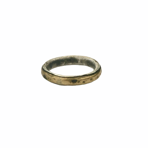 Titanium Polished Yellow IP Grooved Comfort Back Ring