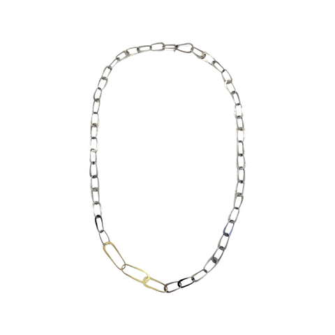 36” Triangular Silver Chain Necklace