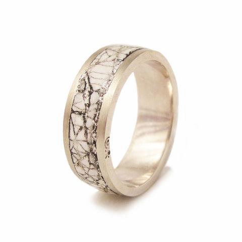Reticulated Silver Ring with 18k Gold Accent