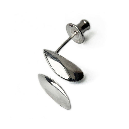 Small front silver shell studs