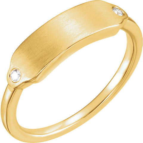 14k 6.5x11.5mm Closed Back Oval Top Signet Ring