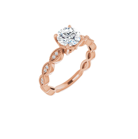 7 Stone Round Rose-Cut Natural Diamond Gold Ring