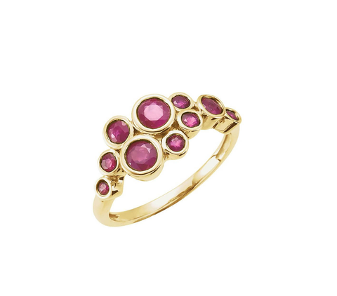 22K Gold Fancy Cut Pink Sapphire LARA Ring With Side Diamonds