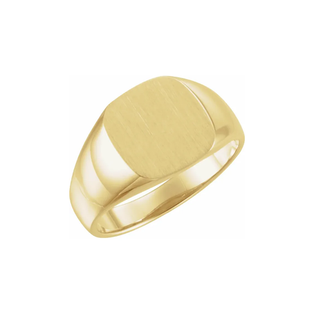 14k 6.5x11.5mm Closed Back Oval Top Signet Ring