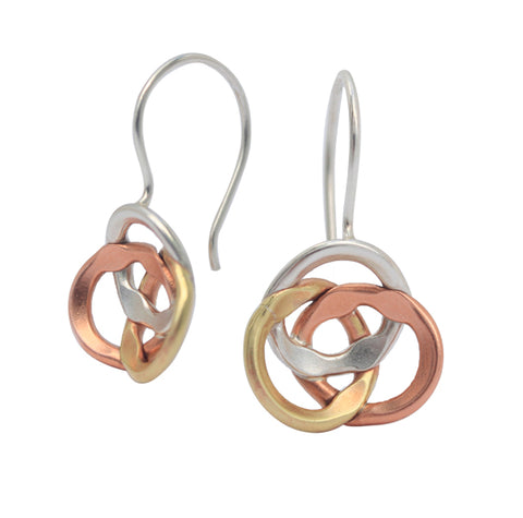 Pink-Gold Splashed Cup Earrings
