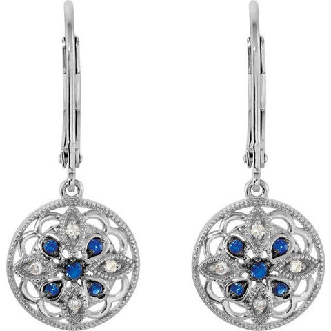 Vintage Inspired Sterling Silver .08 CTW Diamond Earrings