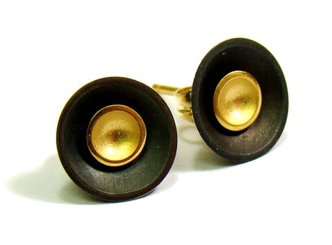 18k Gold Acorn Cup Triple Ring Set