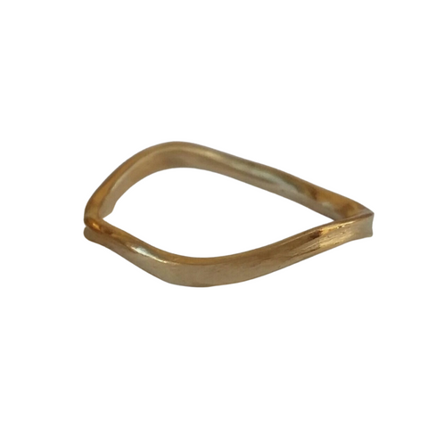 14k Gold Wide Concave Wedding Band