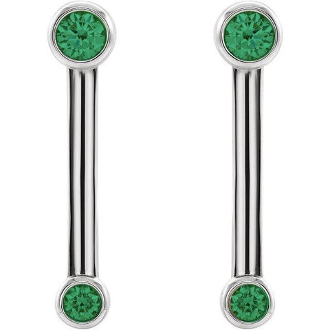 Hexagonal Emerald Sun Studs