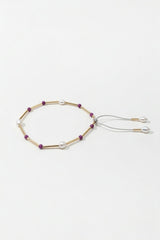 Ruby and Pearl Gold-Filled Adjustable Bracelet