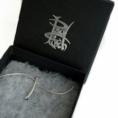 All silver small curved silver pendant