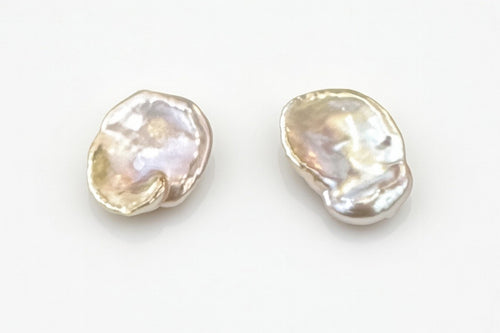 Large Keshi Pearl Gold-filled Post Earrings